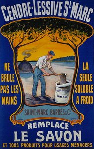 Juliste Saint-Marc Barres pesujauheelle (väri litho) tekijältä School French