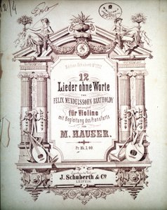 12 Lieder ilman sanoja pianon säestyksellä, Felix Mendelssohn (litho) tekijältä School German