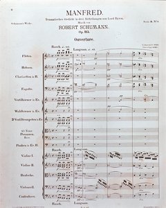 Nuotit saksalaisen säveltäjän Robert Schumannin "Manfredin" (opus 115) avajaisista (painos) tekijältä School German