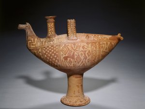 Geometrinen lintu Askos, n.700 eKr. (saviastia).