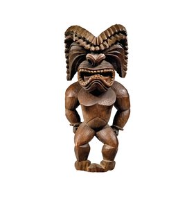 Havaijilainen kona-tyylinen hahmo, joka edustaa sodan jumalaa, ku ka ’ili moku, n. 1780-1820 (puuta) tekijältä School Hawaiian