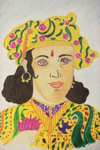 Keisari Ashoka (akvarelli) tekijältä School Indian