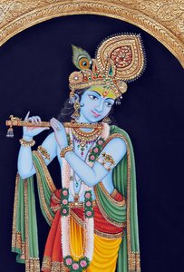Miniatyyri maalaus Jumala Krishna tekijältä School Indian