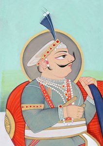 Pienoismallimaalaus Maharaja Prithviraj Chauhan Ajmerista tekijältä School Indian