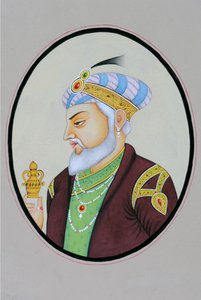 Mogulien keisari Aurangzebin miniatyyrimaalaus tekijältä School Indian