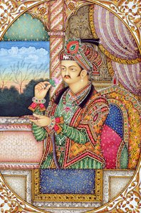 Miniatyyri Maalaus Mughul keisari Jahangir Intia Aasia Intia Aasia tekijältä School Indian