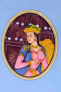 Miniatyyri maalaus kuningatar Mumtaj Mahal Intia Aasia Intia Aasiaa tekijältä School Indian