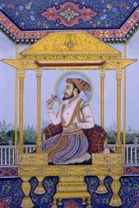 Moguli keisari Shah Jahan miniatyyri maalaus tekijältä School Indian