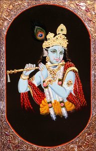 Maalaus Krishna-jumalasta, Intia tekijältä School Indian