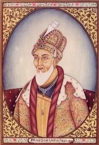 Bahadur Shah II:n muotokuva (1775-1862) tekijältä School Indian
