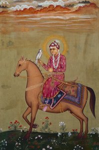 Keisari Jahangirin muotokuva (1569-1627) (guassi paperille) tekijältä School Indian