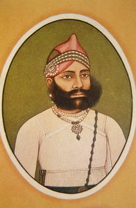 Maharaja Fateh Singhin muotokuva, Udaipur, Rajasthan, Intia tekijältä School Indian