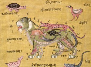 Tantrinen kaavio (guassi ja akvarelli paperille) tekijältä School Indian