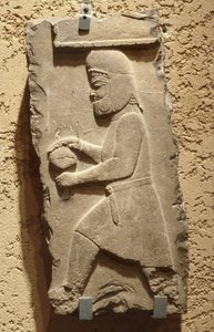 Persepoliksen kuninkaallisen hovin meedi, joka kantoi katettua alusta, Achaemenid, n. 500 eaa (kalkkikivi) tekijältä School Iranian