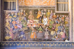 Tuoreena Chehel Sotoun Palacessa, Esfahanissa, Iranissa