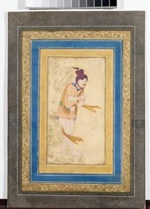 Iranilaisen dervish-mestarin muotokuva (Iranin mestari Dervish) - Maalattu miniatyyri, akvarelli, guassi ja kulta pahville (14,8x7,9 cm), 1600-luvun alku - Valtion Eremitaaši, Pietari (Venäjä) tekijältä School Iranian