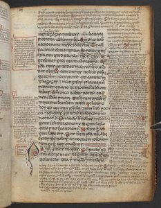 Harley 1802, f.19r, Koristettu alkukirjaimella 