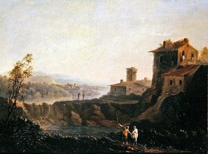 Maisema (öljy kankaalle) tekijältä School Italian