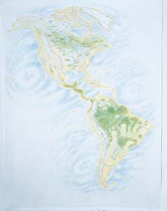 Fyysinen Amerikan kartta (väri litho) tekijältä School Italian