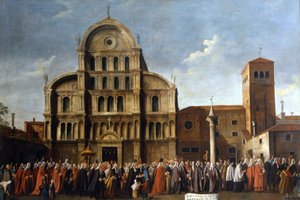 Venetsia. Dogen vierailu Saint Zacchariaan pääsiäisjuhlaksi. Venetsia, Pinacoteca Querini - Stampalia. tekijältä School Italian