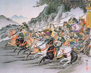 Shizugataken solan taistelu 1583 (väri litho)