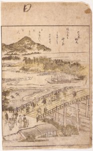 Kirjakuvitus: Bridge (värillinen puupiirros) tekijältä School Japanese