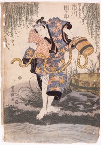 Ichikawa Danjuro (värillinen puupiirros) tekijältä School Japanese