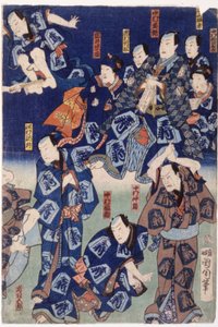 Myriad Of Actors (Triptyykki) (värillinen puupiirros) tekijältä School Japanese