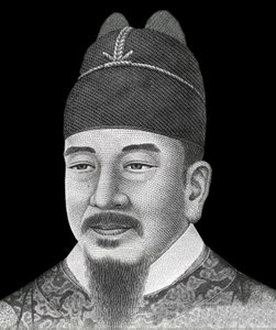 Kuningas Coreen Sejong Suuren (1397-1450) muotokuva esittää 10 000 wonin (Korean valuutta) setelin etupuolella.
