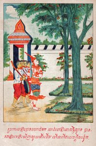 Mahajanaka Jataka. (kaiverrus, n. 1910) tekijältä School Laotian