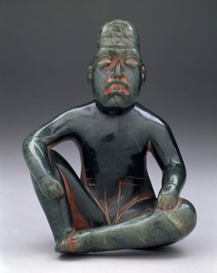 Istuva hahmo, jossa polvi koholla, Highland Olmec, San Martin Texmelucan