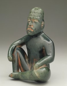 Istuva hahmo, jossa polvi koholla, Highland Olmec, San Martin Texmelucan