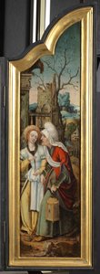 Paimenten palvonta (triptyykin vasen paneeli) tekijältä School Netherlandish