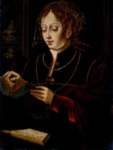 Maria Magdalena, n. 1520 (öljy tammen päällä) tekijältä School Netherlandish