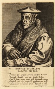 Hollantilaisen taidemaalarin Jan van Scorelin muotokuva tekijältä School Netherlandish
