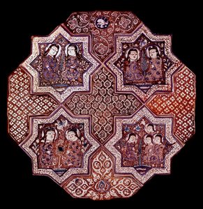 Persialainen taide: fragmentti seinäfaianssipaneelista, Damghanista. Washington. Taidemuseo tekijältä School Persian