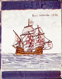 Portugalin laivaston karakki (laivasto) (piirustus keramiikkaan)