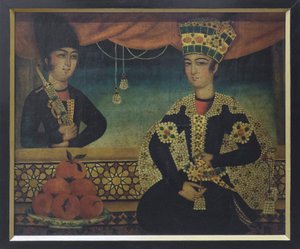 Qajarin prinssi, mahdollisesti Mohammad Sadgehin käsialaa (öljy kankaalle).