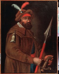 Muotokuva kasakkajohtajasta Jermak Timofejevitšistä (s. 1532–1542–1585), Siperian valloittaja. Nimetön maalaus, öljy kankaalle, 1700-luvun alku. Valtion taidemuseo, Tomsk (Venäjä). tekijältä School Russian