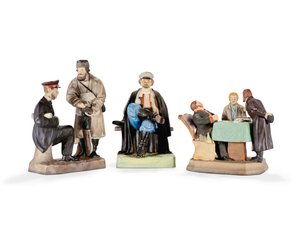Gardnerin posliinitehtaan kolme posliinihahmoryhmää, 1800-luvun loppu (posliini) tekijältä School Russian