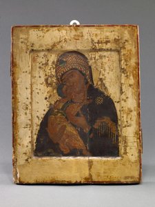 Volokolamskaya Jumalanäiti (tempera paneelille) tekijältä School Russian