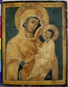 Madonna ja lapsi, 1700-luvun loppu tai 1800-luvun alku (tempera poppelipuulla) tekijältä School Serbian