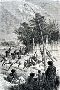 Maori Warriors Playing on a Swing, ilustrasyon mula sa 