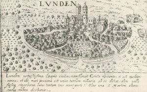 Lundin kaupunki, Ruotsi (etsaus) tekijältä School Swedish