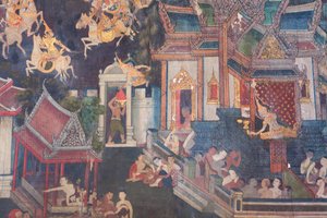 Buddhaisawan-kappelin seinämaalaukset, Wang Na:n palatsi (maalaus). tekijältä School Thai