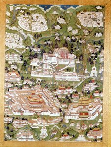 Lhasan kaupungin edustus, tiibetiläinen Thai-Ka, Guimetin museo, Pariisi tekijältä School Tibetan