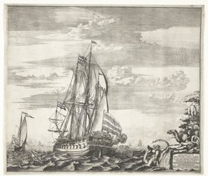 Lippulaiva Goto Predestinatsia Jumalan Providence, jonka Pietari Suuri rakensi Voronezhissa, 1700, 170 tekijältä Schoonebeek