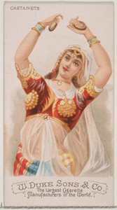 Castanets, Musical Instruments -sarjasta N82 Duke-tuotemerkin savukkeille, 1888, 1888.