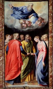 Scipione Pulzone il Gaetanon (1550-1598) ja Giuseppe Valerianon (1542-1606) Neitsyt häät 1584-1588 Rooma, Gesun kirkko, Madonna della Stradan kappeli