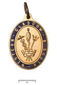 Skotlanti, Glasgow ja South Western Railway, johtajapassi, n. 1850 (kulta ja emali) tekijältä Scottish School